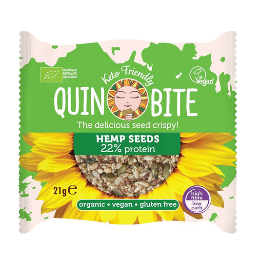 Quin Bite Bio Hemp Seeds Crispy | 21g | Prikladno za veganske keto