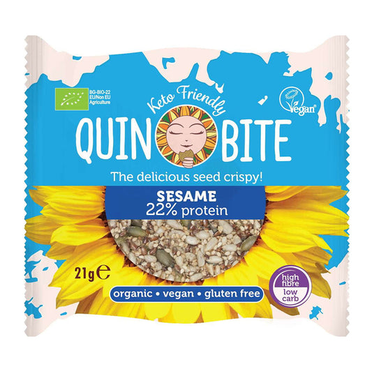 Quin Bite Bio Sesame Crispy | 21g | Prikladno za veganske keto